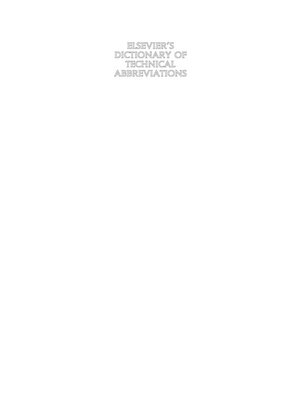 cover image of Elsevier's Dictionary of Technical Abbreviations